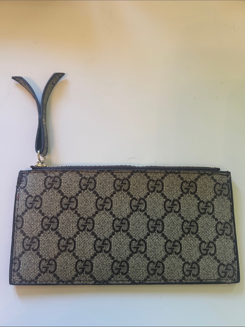 GG Collection Brown Monogram Wristlet Wallet